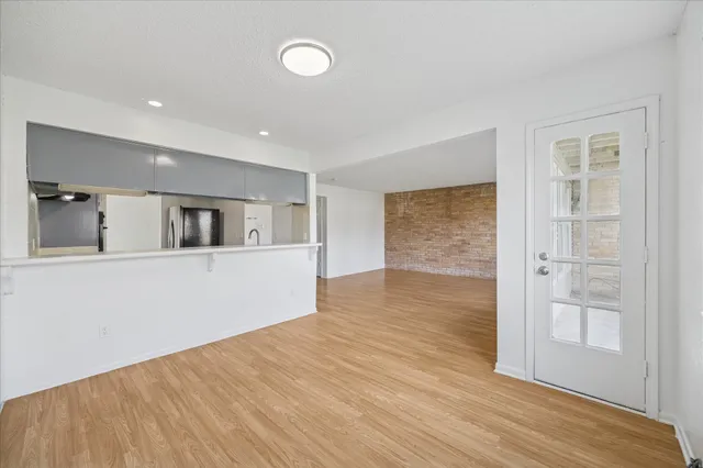 a view of livingroom with wooden floor