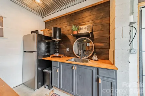 a dining room with furniture