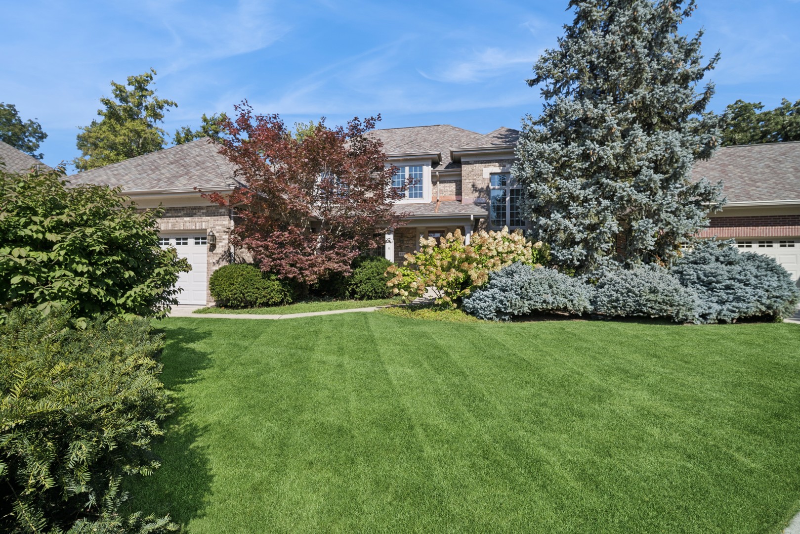 a view of a house with a garden