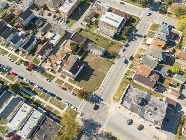 a view of an ocean with residential houses