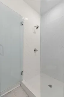 a bathroom with a shower