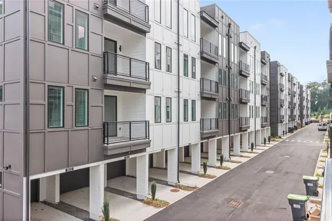 a view of a building from a balcony