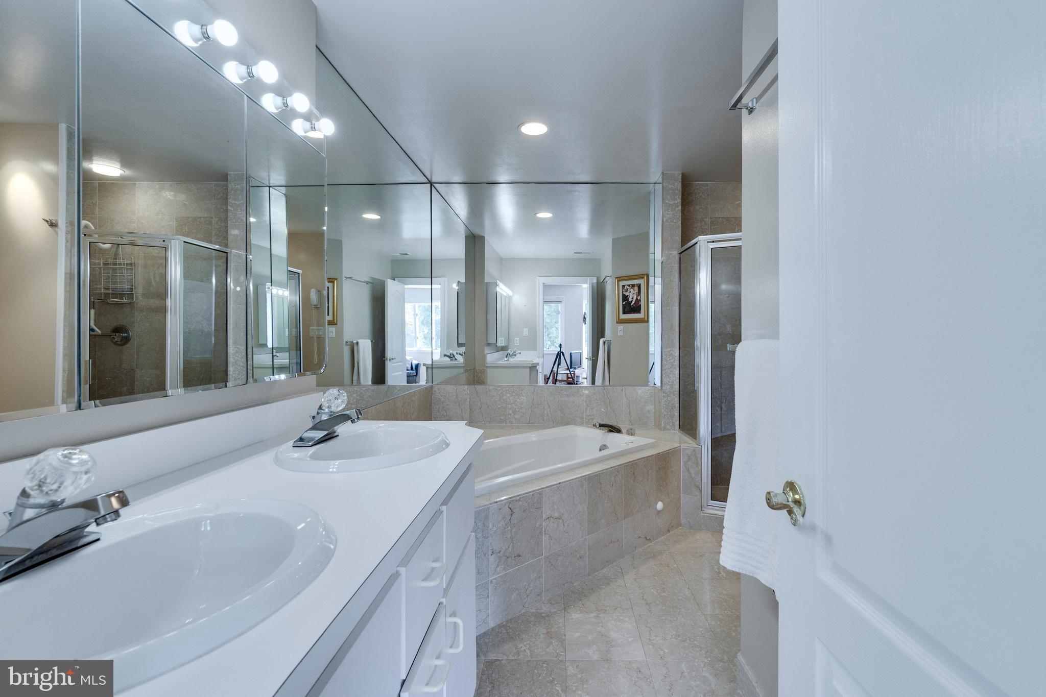 3732 Military Road Northwest Washington, DC 20015 - Photo 25 of 38 Primary Bath w Double Vanity, Shower, Jacuzzi Tub