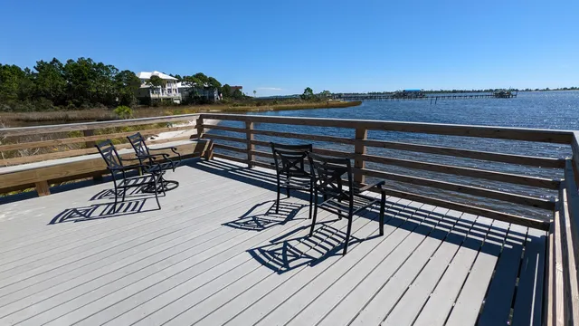 a view of a terrace with seating area