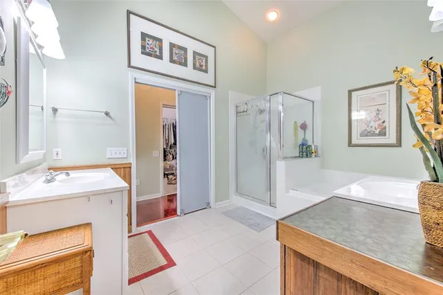 a view of a kitchen cabinets and a wooden floor