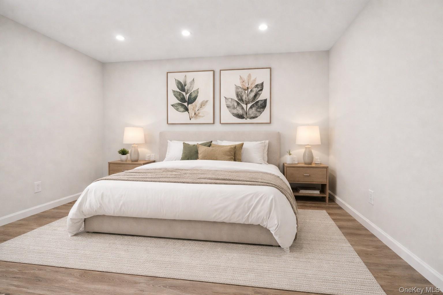 79-47 68th Road Queens, NY 11379 - Photo 8 of 29 a bedroom with a large bed and a painting on the wall