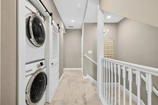 a view of a porch with a patio