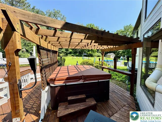 a view of deck with seating area