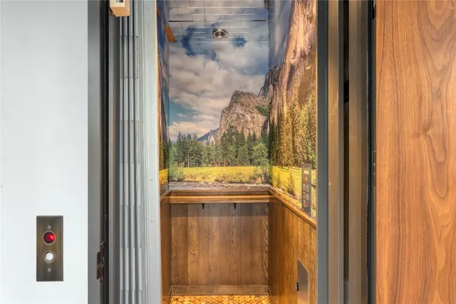 a view of a door and a window