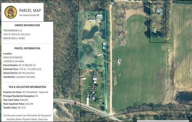 54942 Butcher Road Lawrence, MI 49064 - Photo 2 of 12 Butcher Plat map
