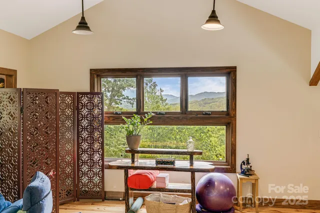 a room with furniture and a window