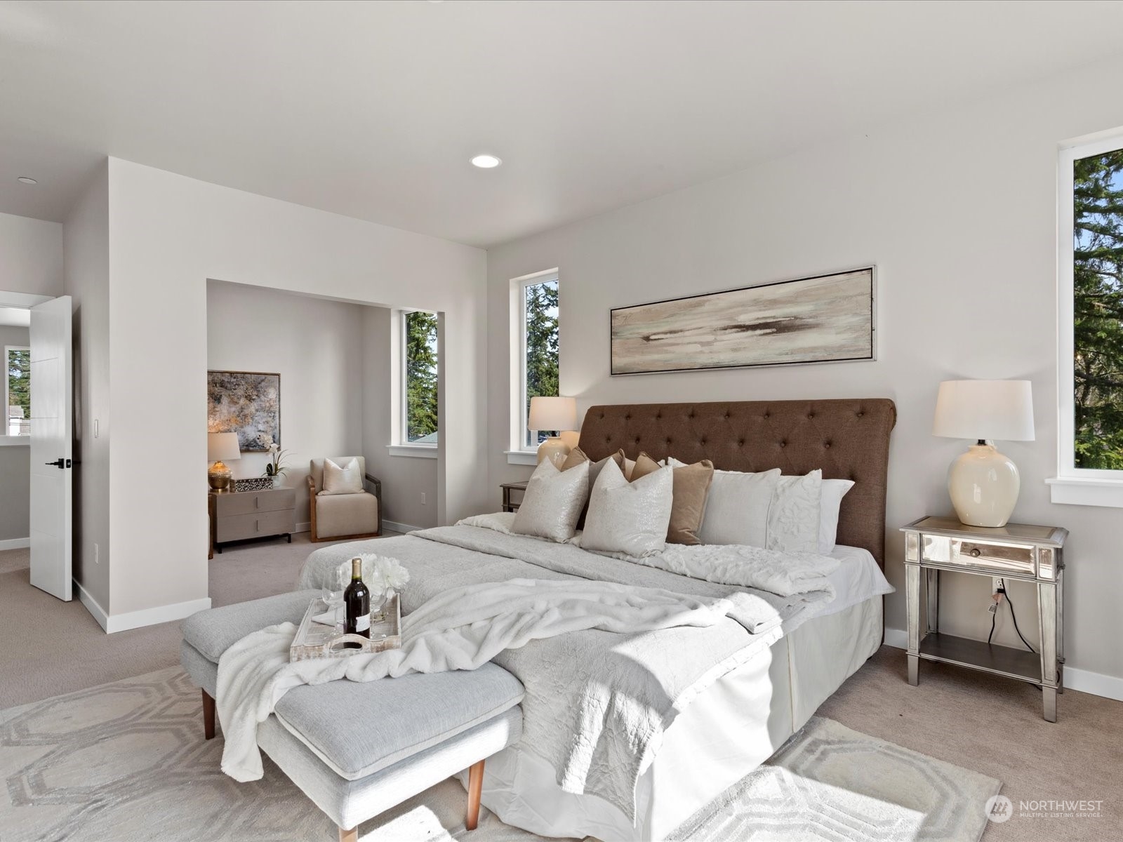 21609 1st Avenue West Bothell, WA 98021 - Photo 25 of 40 a bedroom with a bed and lamp