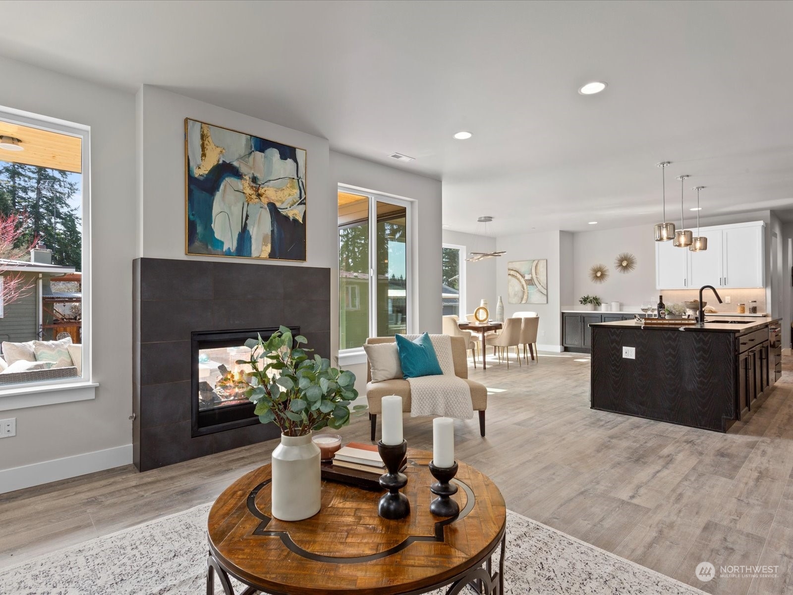 21609 1st Avenue West Bothell, WA 98021 - Photo 6 of 40 a living room with furniture and a fireplace