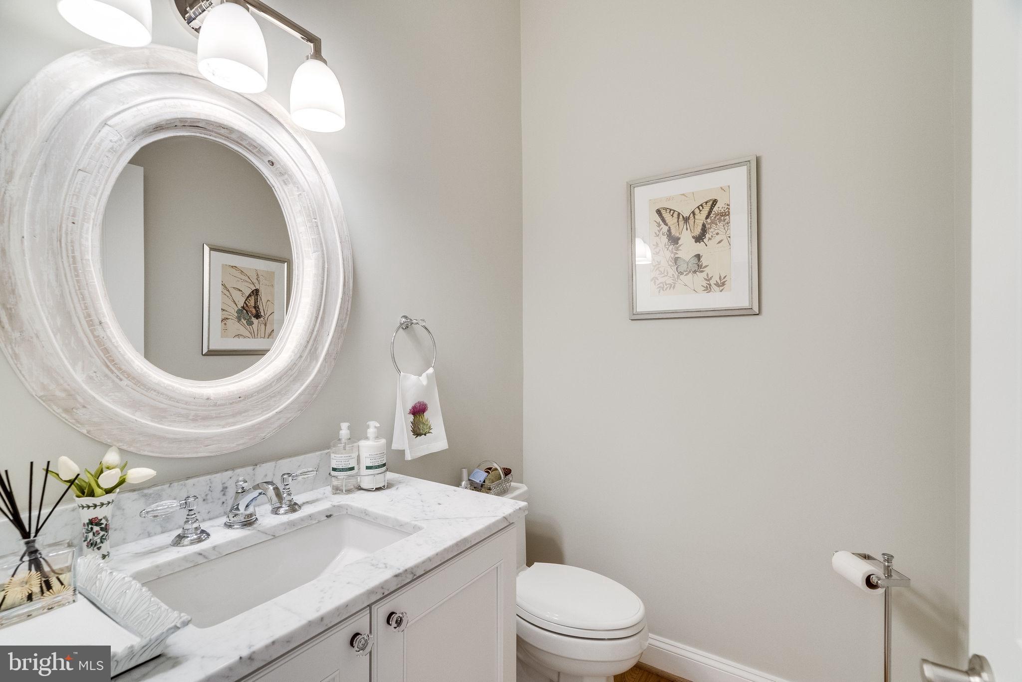 6221 Arkendale Road Alexandria, VA 22307 - Photo 53 of 60 a bathroom with a toilet a sink and a mirror