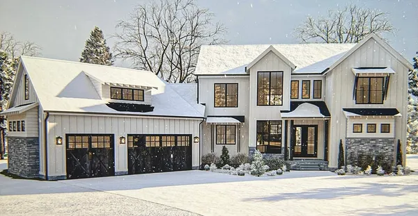 a front view of a house