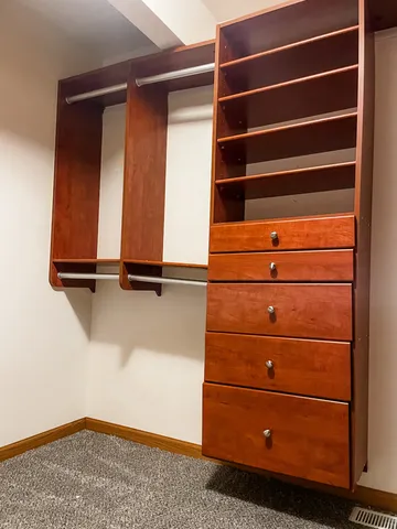 a close view of closet