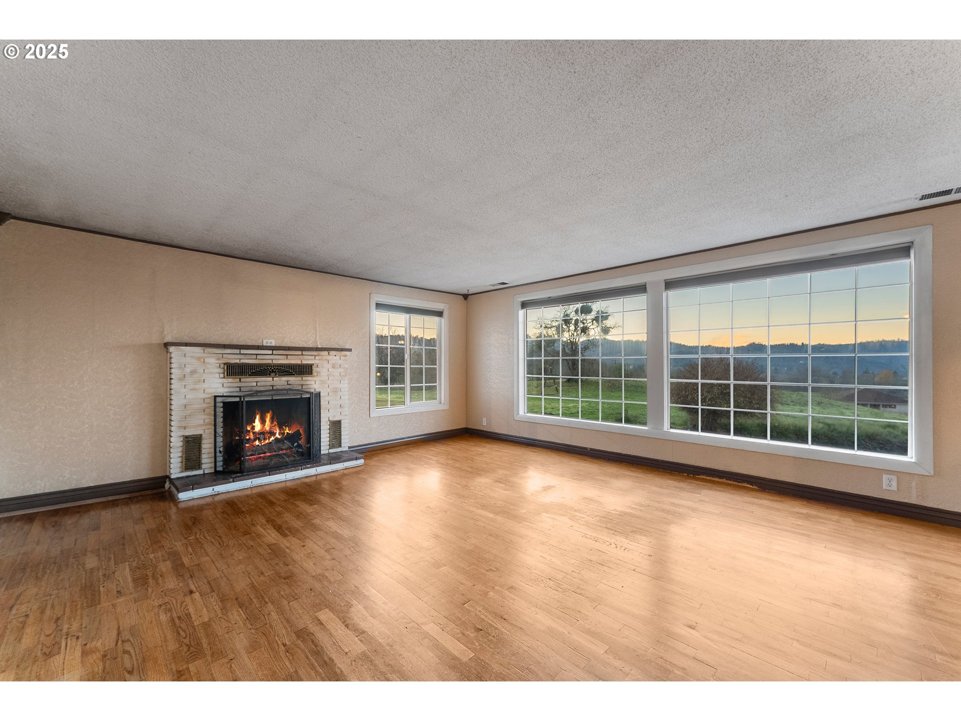 1183 Lookingglass Road Roseburg, OR 97471 - Photo 4 of 47 a view of an empty room with wooden floor and a fireplace
