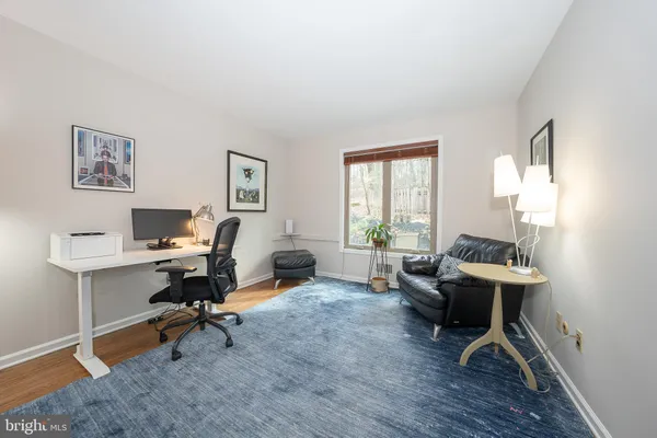 a living room with furniture and potted plant