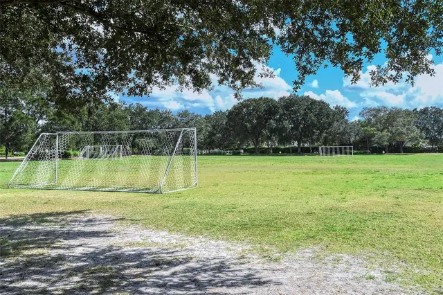 a view of backyard with green space