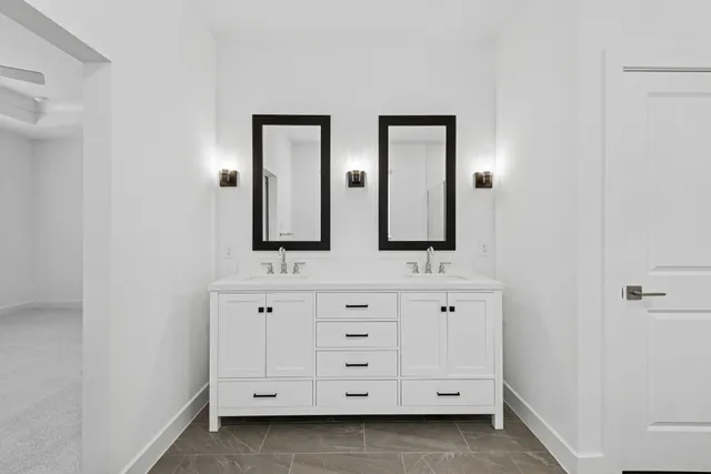 a view of small space with racks on the wall