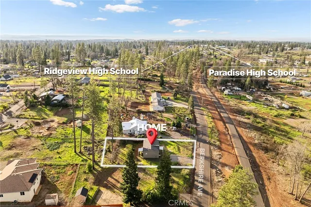 an aerial view of multiple house