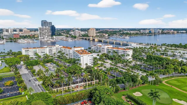 a view of a city with tall buildings