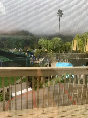 a view of a glass building from a window