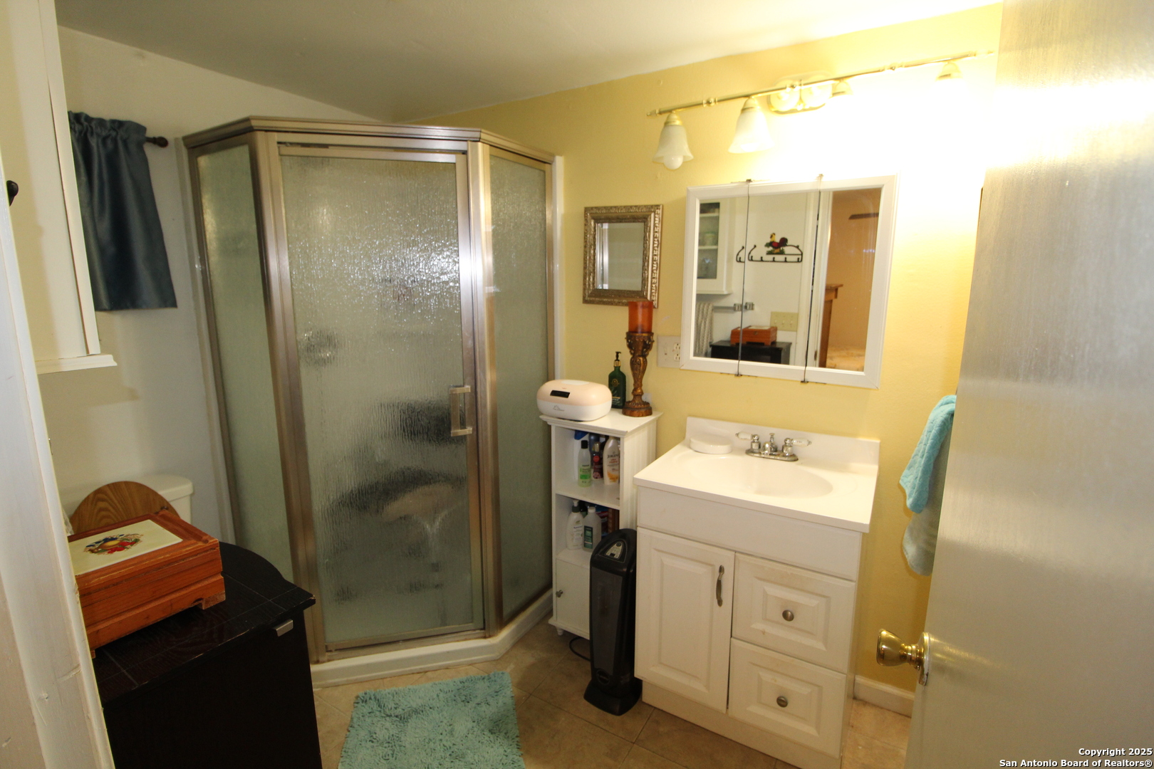 19411 South Somerset Street Lytle, TX 78052 - Photo 21 of 27 a bathroom with a shower sink and mirror