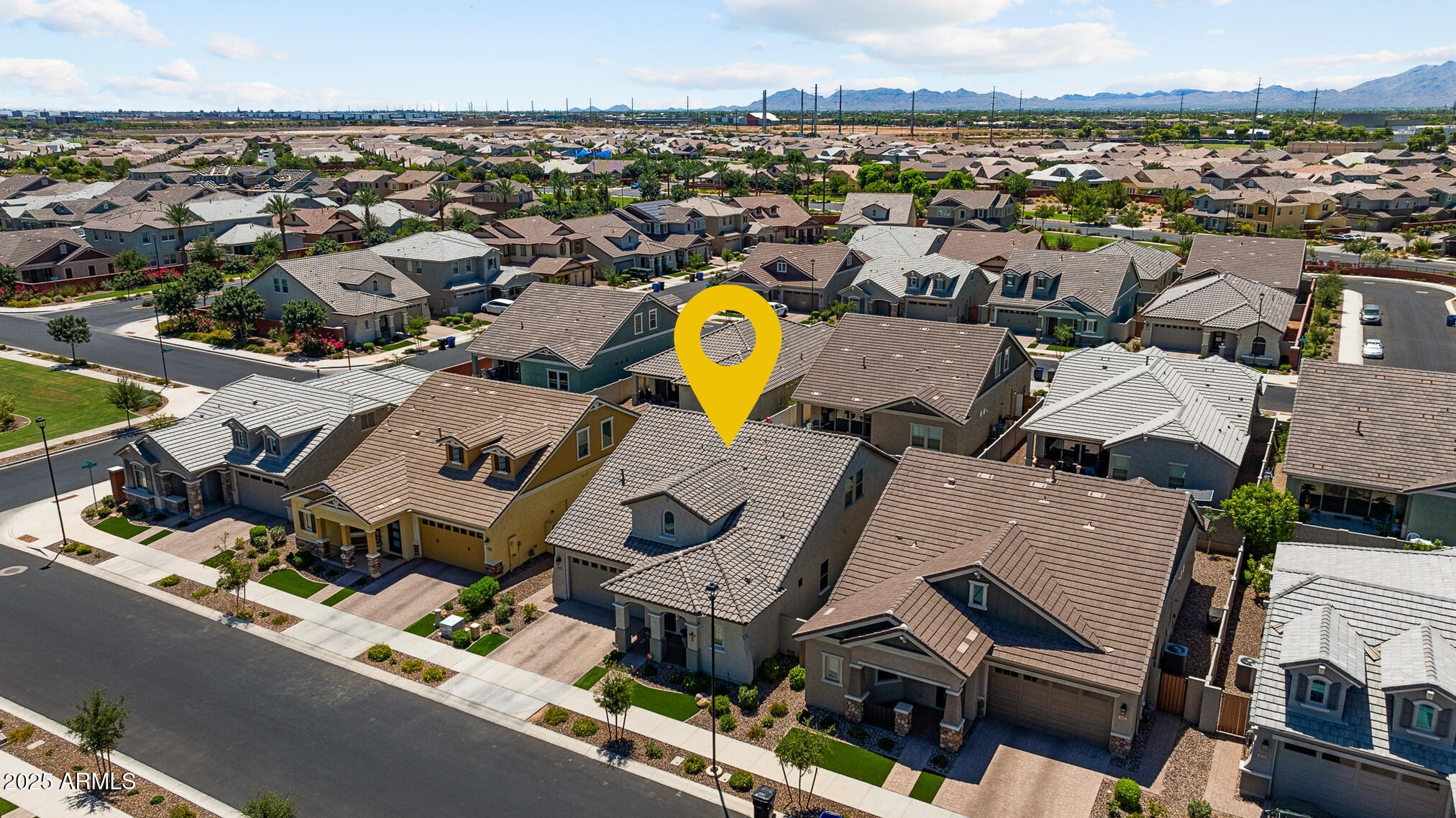 4155 East Jesse Street Gilbert, AZ 85295 - Photo 63 of 71 an aerial view of residential house with yard and ocean view