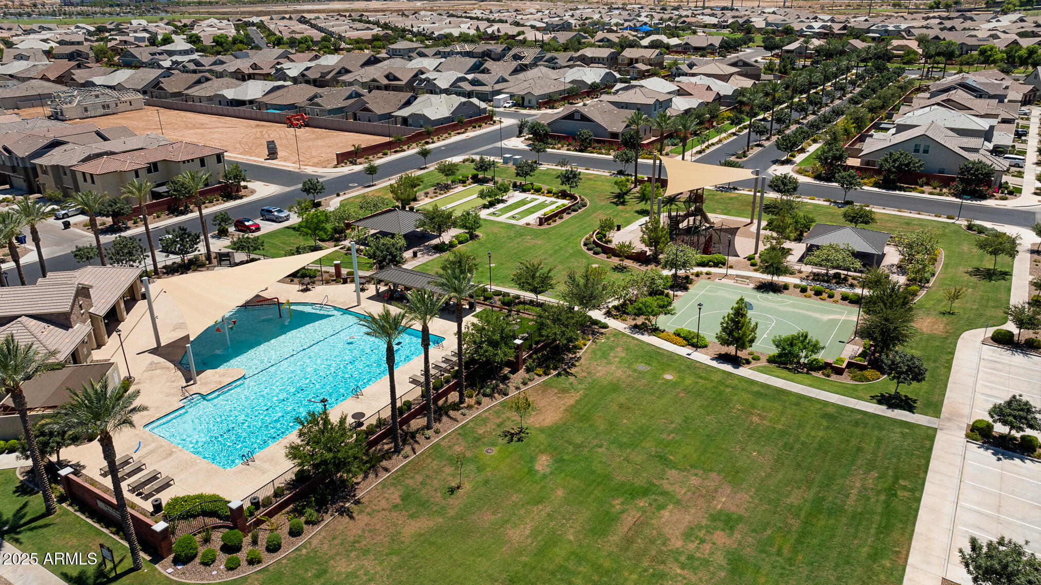 4155 East Jesse Street Gilbert, AZ 85295 - Photo 71 of 71 an aerial view of residential houses with outdoor space