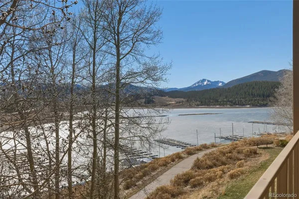 a view of lake and mountain