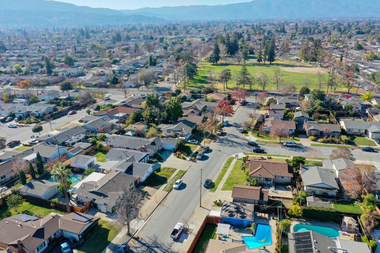 1762 Hallmark Lane San Jose, CA 95124 - Photo 36 of 39 an aerial view of a city with lots of residential buildings