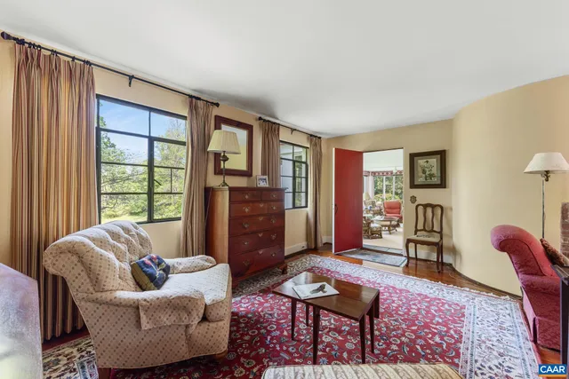 a view of a door and a window