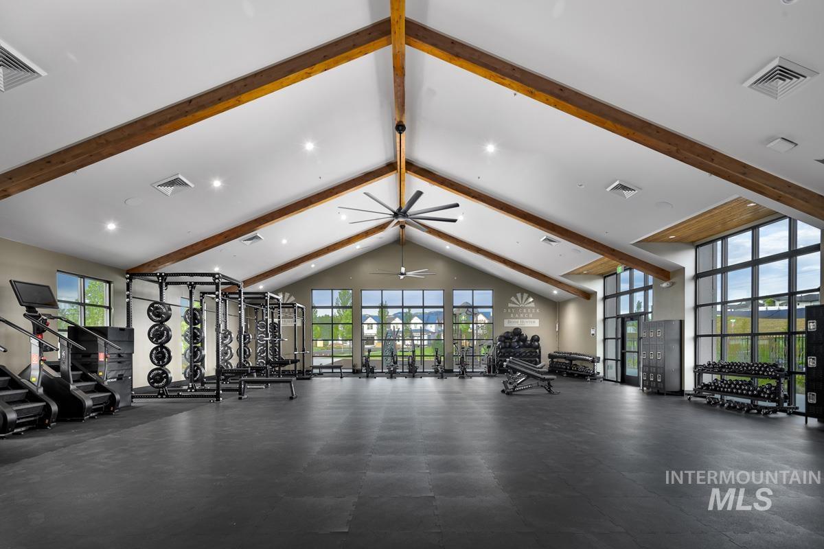 13374 North Spring Creek Way Boise, ID 83714 - Photo 43 of 49 Gym featuring a high ceiling and recessed lighting