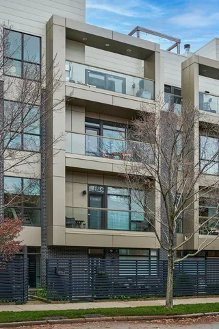 a building view with a outdoor space