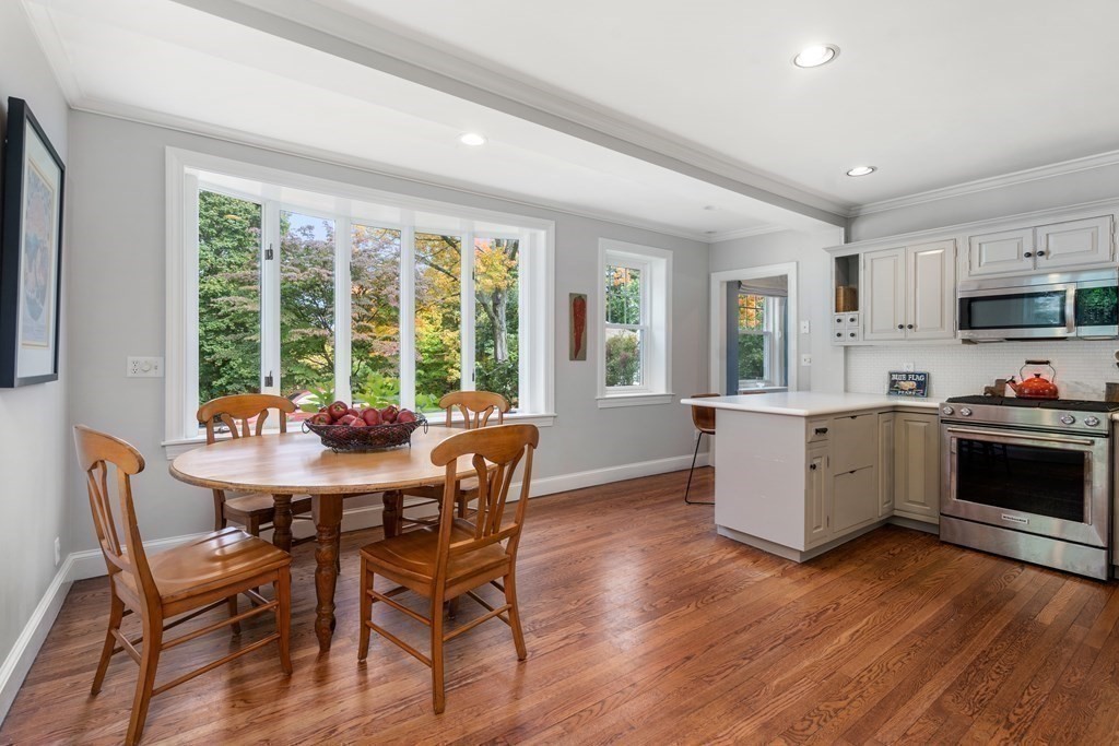 11 Hillside Road Wellesley, MA 02481 - Photo 9 of 29 a view of a dining room with furniture window and wooden floor