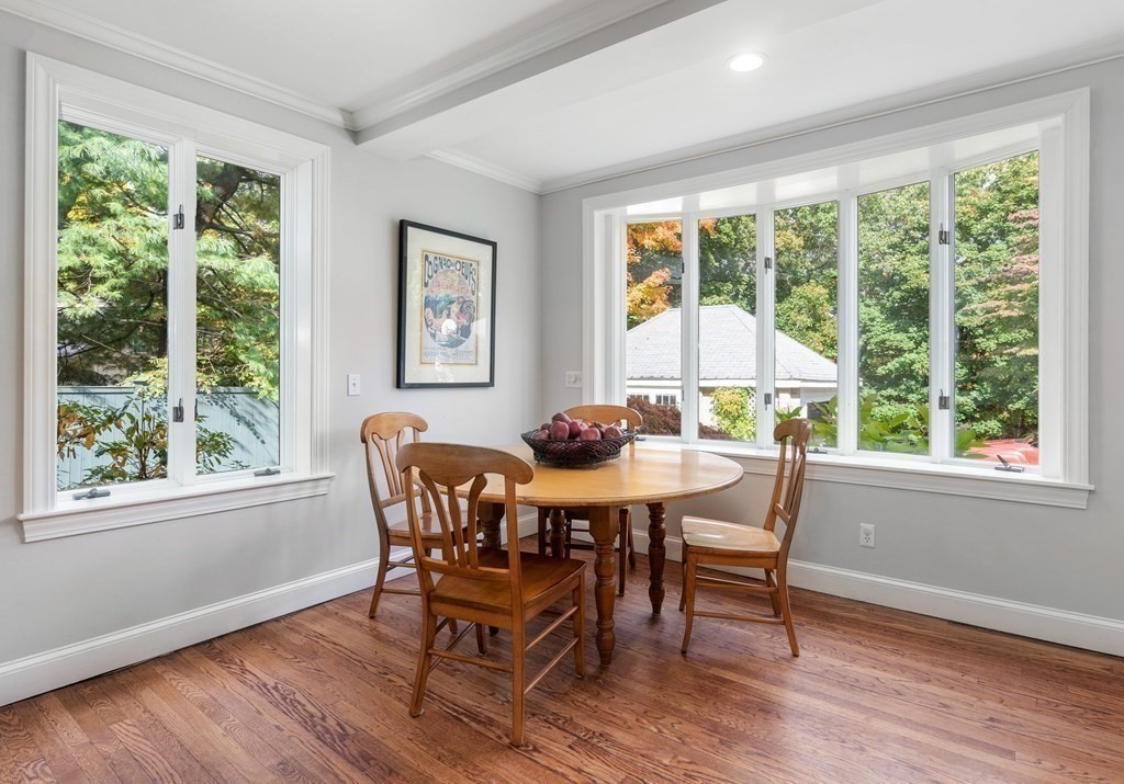 11 Hillside Road Wellesley, MA 02481 - Photo 10 of 29 a view of a dining room with furniture and wooden floor