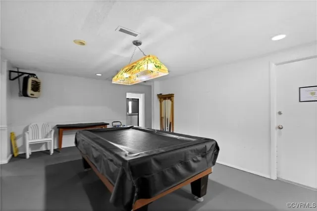 a living room with a table