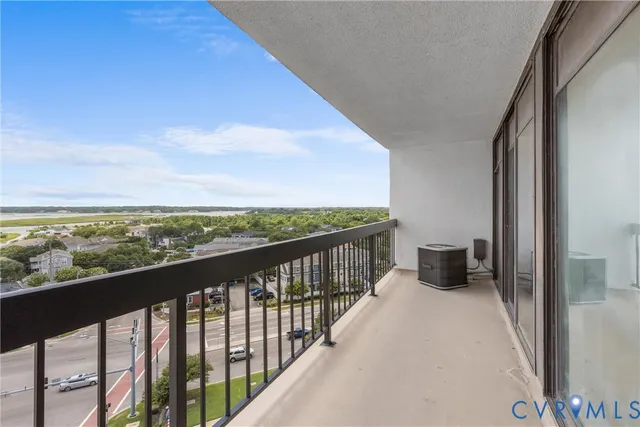 a balcony with an ocean view