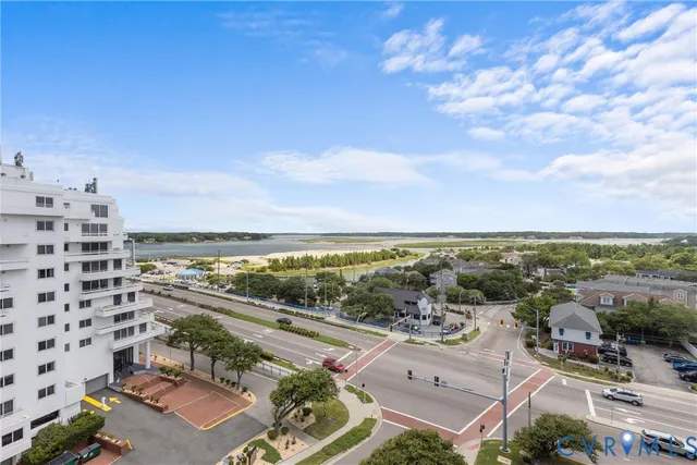 an aerial view of a city