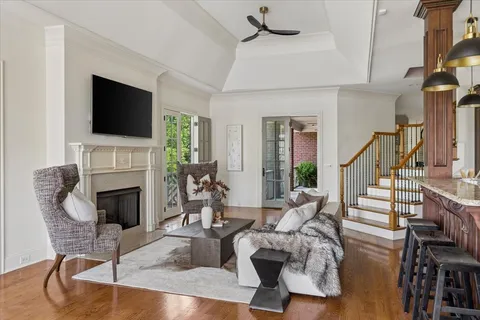 a living room with furniture