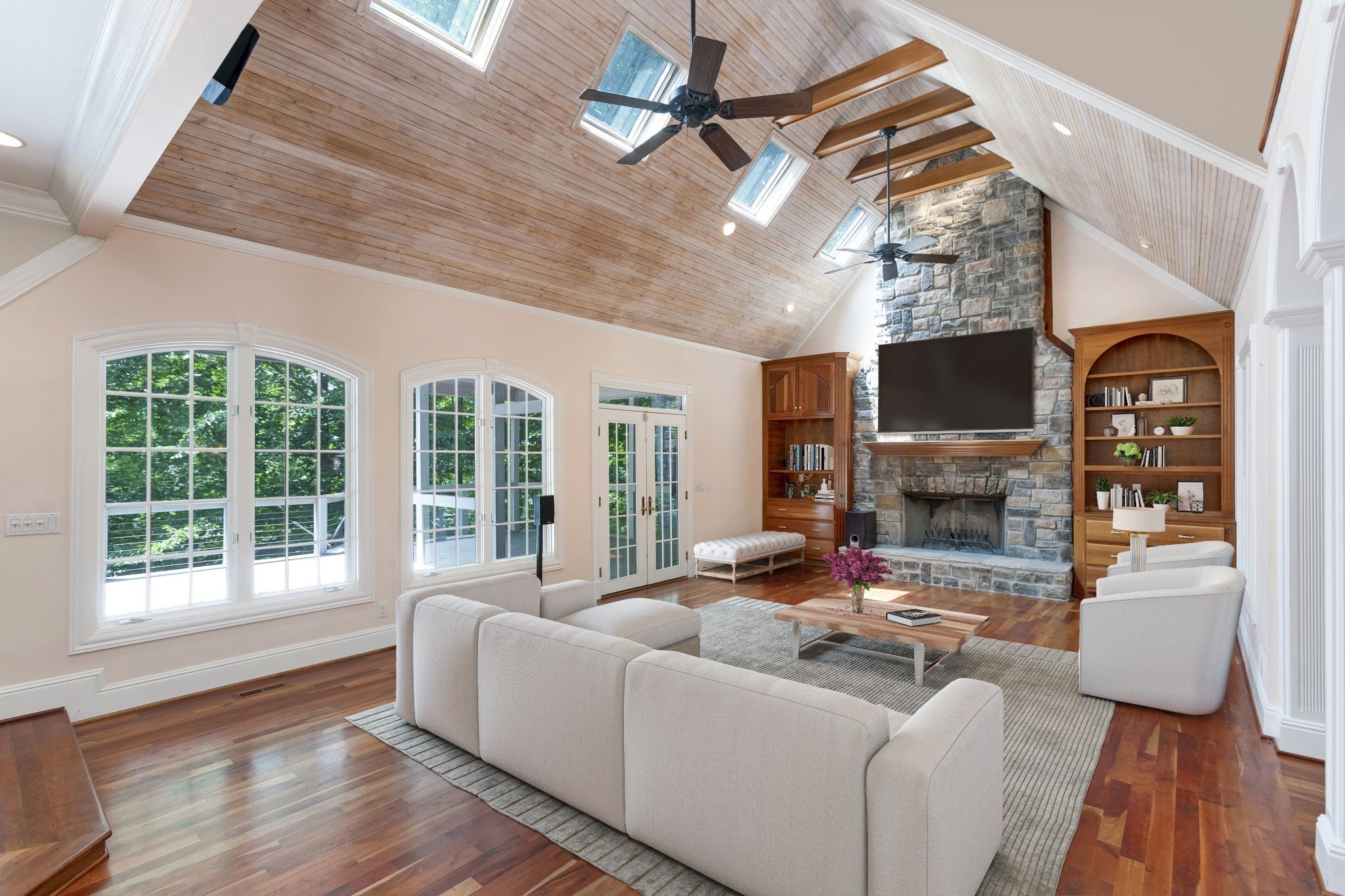 415 Cooksey Batson Road Charlotte, TN 37036 - Photo 11 of 60 a living room with fireplace furniture and a flat screen tv