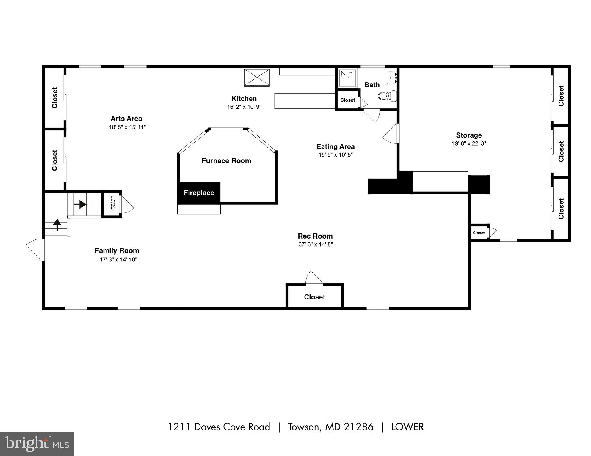 1211 Doves Cove Road Baltimore, MD 21286 - Photo 43 of 43 Lower level floor plan