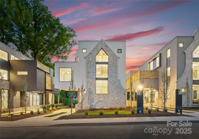a view of a building in a street