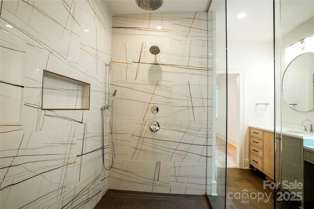 a bathroom with a shower