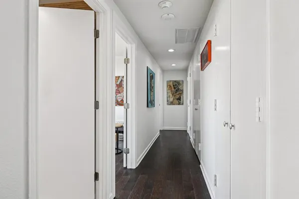 a view of a hallway with a elevator