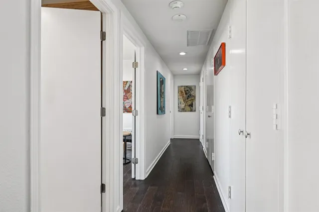 a view of a hallway with a elevator