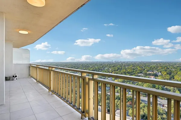a view of balcony with city view