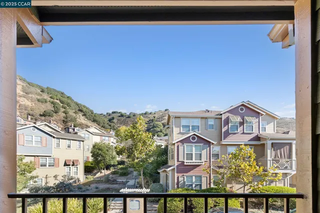 a view of a city from a balcony
