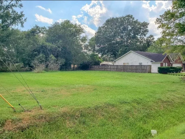 a front view of a house with yard and green space